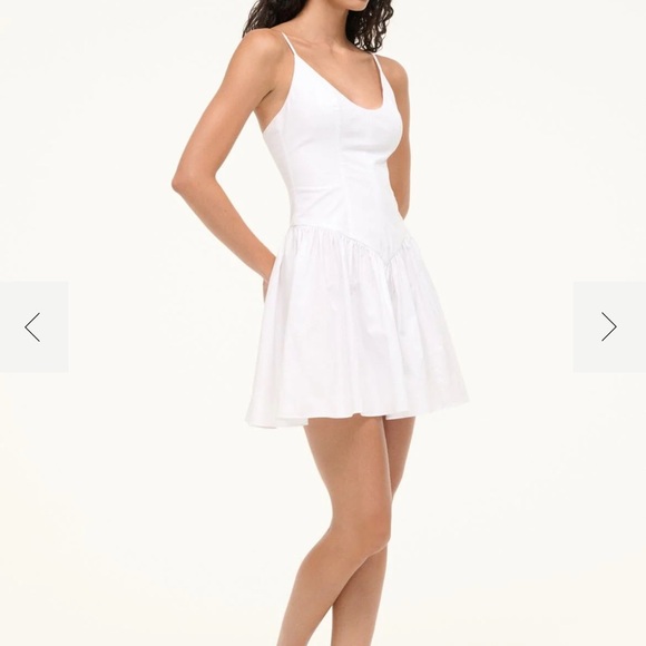 STAUD DENA MINI DRESS WHITE - Picture 1 of 6
